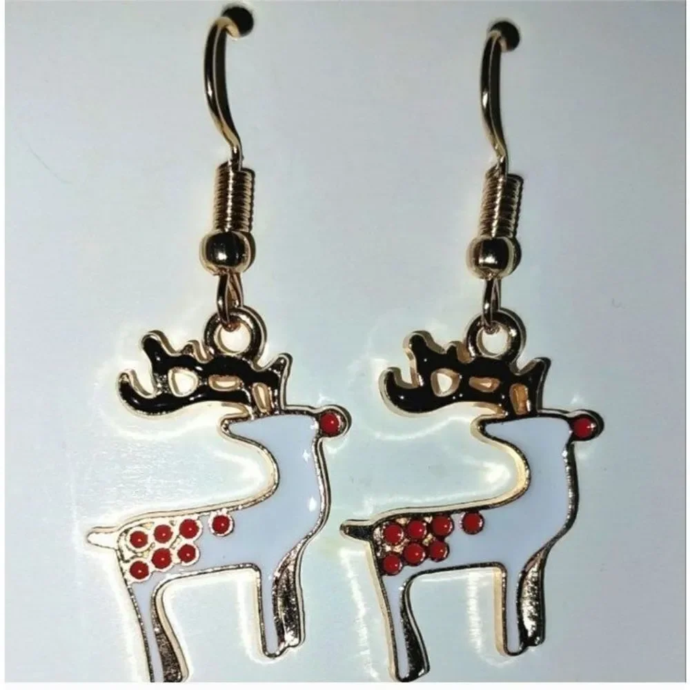 Hand CRAFTED Reindeer holiday earrings